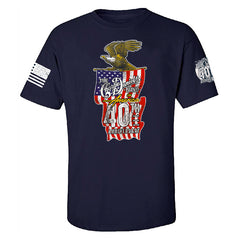 BACK IN STOCK! Nine Line "In America" 40th Anniversary Navy Blue Tee