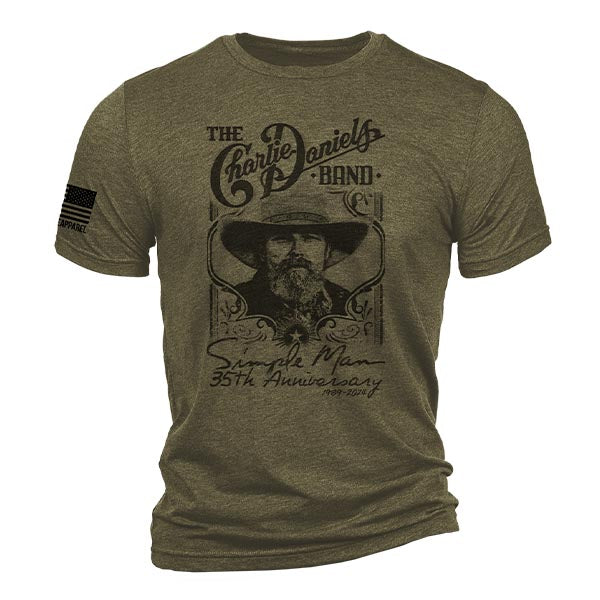 New! - Nine Line Simple Man 35th Anniversary Short Sleeve Tee