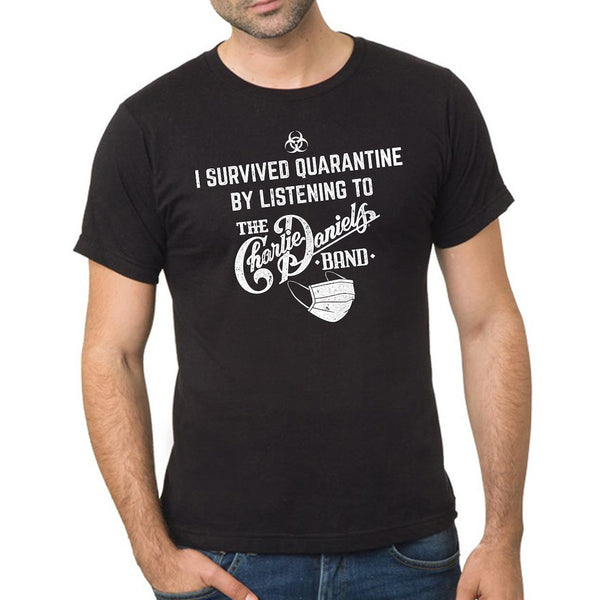 CLOSEOUT! "I Survived Quarantine..." Black Short Sleeve Tee