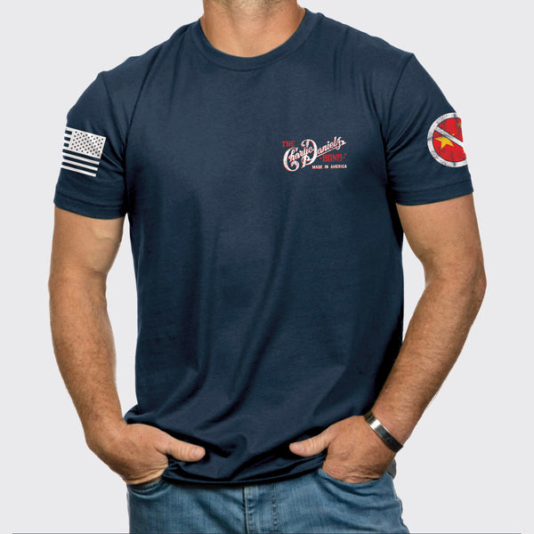 CLOSEOUT! NAVY BLUE 9 Line "If We Need It Here, Make it Here"  Tee